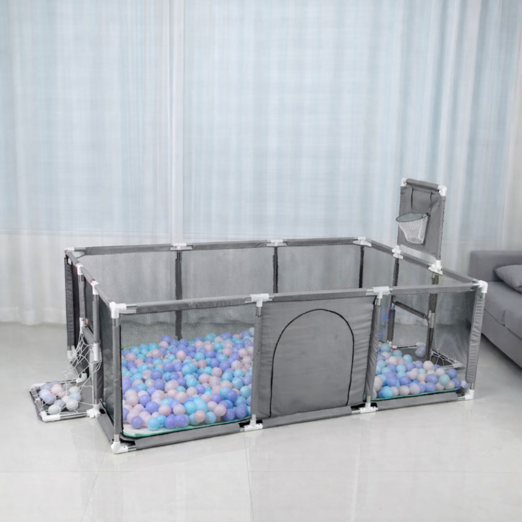 Oyun üçün manej VPBaby_088, boz, 120x180x65 sm